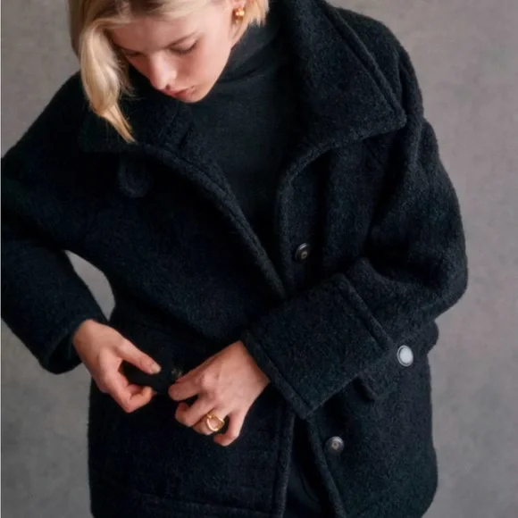 Sezane Jackets Coats Sale Sezane Leo Coatblack Charcoal